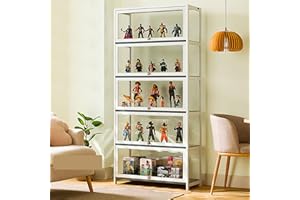 CHAANG vetrina espositiva vetrina soggiorno vetrinetta espositiva vetrina espositiva per collezionismo Struttura in bambù naturale, porta a battente, ermetica e antipolvere, facile da installare e facile da