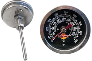 LavaLock BBQ Grill Thermometer 50F-900F High Temp Range Heavy Duty Premium Quality Smoker Thermo 2 in. Black Face black