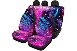 Binienty Universal Fit Autositzbezüge für vorne und hinten, Nebel Weltraum Galaxy Sky Muster, Langlebiger Stoff Autositzbezüge Protector 4er Set