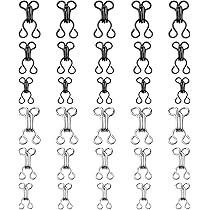 Set Di 50 Ganci E Occhielli Per Cucito - Riparazione Reggiseni, Cappotti, Giubbotti, 3 Misure E 2 Colori