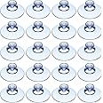 20 Pieces Suction Cups Plastic Sucker Pads Without Hooks for Outdoor, Kitchen, Bathroom, Window, Mirror (20 mm)