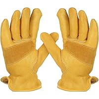 KKmoon 1 Paar Rindsleder Arbeit Handschuhe Herren, Arbeitshandschuhe Damen, Montagehandschuhe Sicherheit…