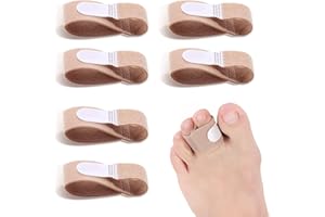 Xinjieda 6 Pcs Toe Tapes Toe Separator for Overlapping Toe, Hammer Toe Straightener Fabric Toe Splint Broken Toe Wraps, Toe Cushioned Bandages for Correcting Hammer Toes, Broken Toes, Crooked Toes, M