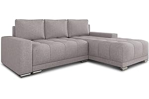‎SOFNET Ecksofa Pavo mit Schlaffunktion und Bettkasten - Big Sofa, Couch, Couchgarnitur, Eckcouch, Ecke, Sofagarnitur - Ottomane Universal (Rosa (Sawana 84))