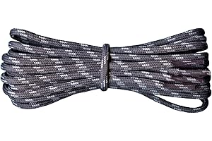Fabmania Strong Round Walking, Hiking, Trekking Boot Laces Dark Grey & Light Grey 3.5 mm replacement for Merrel, Salomon, Mammut, Scarpa, Regatta, Karrimor