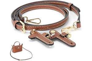 LONGRAY Bag Strap, Handbag Straps Crossbody, Clip on Shoulder Bag Straps, Leather Handbag Strap- Punch-Free Adjustable Buckle Design Suit for Strap for Leather Brown