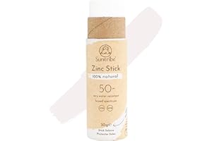 ‎SUNTRIBE Suntribe Mineralischer Bio-Sonnenstift mit Zink LSF 50/30 g, Original Weiß - 100% Natürlich, Riffsicher, Mineralischer UV-Filter - Sehr Wasserfest, Zero Waste - Gewinner Beauty Shortlist Awards