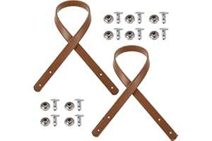 EXCEART 2 Juegos de Asas para Bolsos de Cuero PU Bolsos de Hombro con Correa con Remaches Bolsos de Repuesto Asas para Bolsos Suministros para Hacer Bolsos (Color Camel)