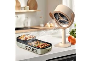 Tisch Portable Range Hood, Apritsce Mini Mobile Dunstabzugshaube, 3000mAh USB Verstellbare Tragbare Dunstabzug mit 2 Abnehmbare Filter für Zuhause Küche Hot Pot Camping Wohnmobil