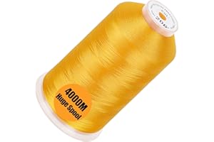 ‎NEW BROTHREAD New brothread - Einzelne Riesige Spule 4000M/Jede 100% Polyester Maschinen Stickgarn 40 WT für Gewerbliche und Haushalts Maschinen - Harvest Gold