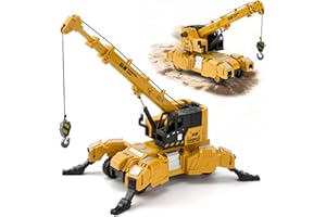 LTFIOON Kranwagen Spielzeug, Teleskopierbarer Ausleger, Ausfahrbarem Kran, Baustellen Fahrzeuge Spielzeug Set, Kinder Transformierbar LKW Spielzeug, Kinder Baustellenfahrzeuge für 3 4 5 6 7 Jahre