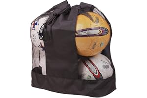 IPENNY Large Capacity Durable Mesh Ball Football, Basketball, Volleyball, Soccer Carrying Bag with Drawstring Closure and Shoulder Strap