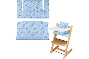 LLHQAMT Coussin de chaise haute, doux et confortable pour siège bébé avec jolis graphismes, pour le coussin de bébé pour Tripp Trapp rend le bébé assis et plus confortable (motif espace bleu)