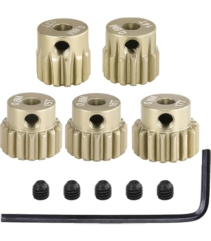 Pignons Pas 32 Acier ECSiNG Lot De 5 Pignons 32DP 3,175 Mm 12T 13T 14T 15T 16T Pour Voiture Télécommandée 1/10 3650 540 550 Pièces De Rechange Pignons Moteur RC