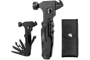 CIBITA Multitool, 12 in 1 Martello Multiuso in Acciaio Inossidabile Multifunzione Strumenti di Sopravvivenza Adatti per Campeggio, Fai-da-te, Escursionismo, Caccia e Pesca