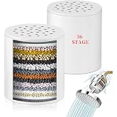AOOTE 36 Stage Shower Filter Cartridge 2 Pack Universal Hard Water Purifier Eliminates