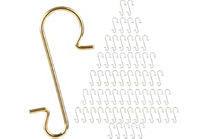 GWHOLE 200 PCS Bauble Hooks Garland Hooks Stainless Steel Christmas Ornament Hangers for Christmas Tree Decorations Art Craft