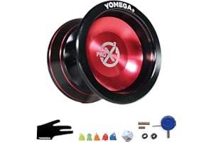 Yomega Pro x2 - Yoyo Pro Level in alluminio per giocatori avanzati - A forma di H, cuscinetto a sfera di dimensione C con reattivo regolabile / non responsive Play + 3 mesi di garanzia (rosso)
