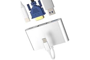 ZOYUZAN Adattatore da USB C a Vga (3 in 1) USB OTG 3.0 Type-c cavo di ricarica 4 K DisplayPort Thunderbolt schermo convertitore AV hub proiettore connettore per Apple iPhone 15 per iPad Android 60 Hz ad alta