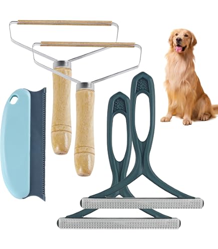 SYEYCW 2 Pièces Rasoir Anti Bouloche Et Ramasse Poils Animaux - Orange Et Bleu