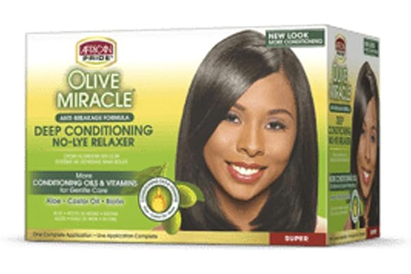 African Pride Olive Miracle Deep Conditioning No-Lye Relaxer - Super Kit by African Pride