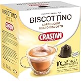 Crastan Capsule Compatibili Dolce Gusto, Biscottino, Cappuccino al Gusto di Biscotto, 1 Confezione da 10 Capsule