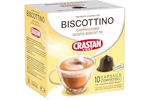 CRASTAN 1870 - Capsule compatibili Dolce Gusto - Biscottino (Cappuccino al Gusto Biscotto) - 1 Box da 10 - Senza Glutine