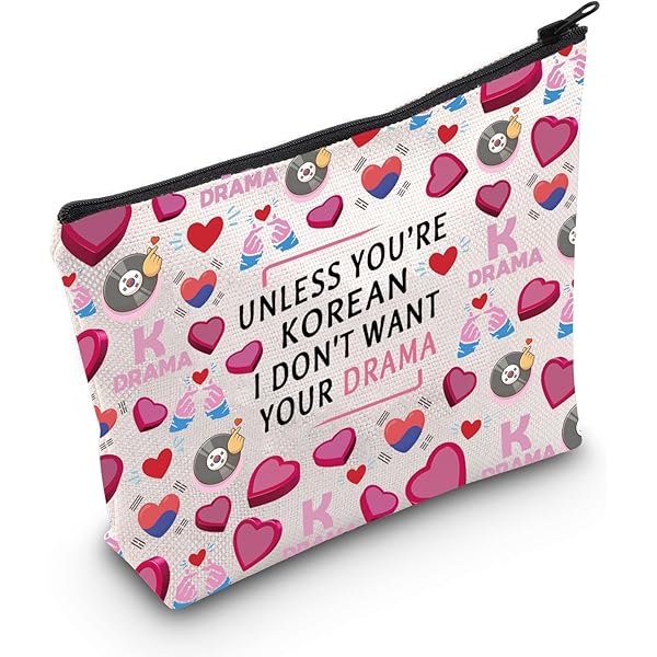 WZMPA Kosmetiktasche Mit K-Drama Motiv – „Korean Dramas Are My Therapy“, 23x17 Cm