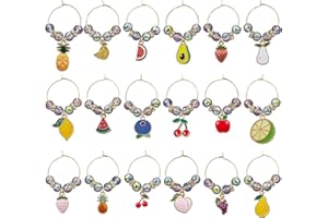 WEWAYSMILE Glas Identifikations Getränke,Weinglas Charms Ringe,Weinglas Charms,für Wein-Cocktail-Verkostungs-Gastgeschenke