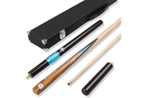 PRO147 Classic Series Set 57 Inch Centre Joint 2pc Ash Snooker Pool Cue Long Telescopic Extension, Mini Butt and 3 Slot Case - 9.5mm Tip