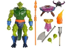 Masters of the Universe Masterverse Duża figurka New Eternia Whiplash (21,5 cm) z 30 punktami zgięcia i akcesoriami bojowymi, HLB68