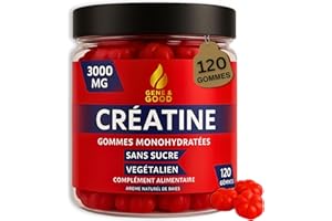Gene & Good® Créatine Monohydrate 3000mg-120 Végétalien Creatine Gummies, Halal - Arôme Naturel De Baies, Prise Masse Musculaire & Force - Complément Idéal à Whey Protein, Sans Sucre