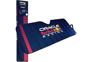 XTREMEAUTO Red Bull Racing Car Sun Shade – Universal Fit, Reflective Heat Shield with Oracle Red Bull Racing Logo & Power Bar Design, Keeps Car Cool & Reduces A/C Use
