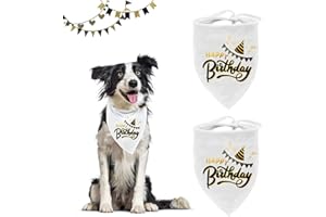 ASOCEA Alles Gute zum Geburtstag Hundehalstuch Haustierparty Weißes Dreieck-Lätzchen-Schal-Zubehör Jungen Mädchen Puppy Doggie Halstuch Halstuch für kleine mittelgroße Hunde