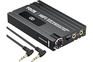 YGiTK HiFi Kopfhörerverstärker Bluetooth Tragbar BASS Kopfhörer Verstärker 3,5-mm, zweistufiger Verstärkungsschalter 16-600Ω, Wiederaufladbar Audio Verstärker für MP3 MP4 Telefone PC (Schwarz)