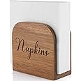 ALELION Napkin Holder for Table, Acacia Wooden Napkin Holders for Kitchen, Rustic Farmhouse Napkin Holder for Kitchen Dining Room Table Decor, Upright Wood Napkin Dispenser for Indoor & Outdoor Use