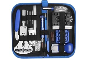 LiRiQi 185 pcs Kit de Reparación de Relojes, Juego de Herramientas de Barra de Resorte Profesional,Herramientas Relojero de Pasador de Enlace de Banda de Reloj, Varios Accesorios