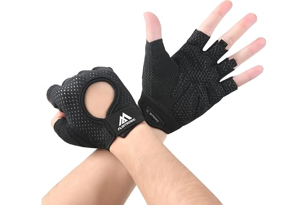 flintronic Andningsbara fitnesshandskar, träningshandskar för kvinnor och män, halkfri silikon gym handskar tyngdlyftning för