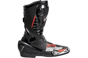 Bohmberg Bottes de moto, bottes de sport en cuir, hydrofuges en cuir robuste avec protections attachées/conception très cool/urbaines, biker