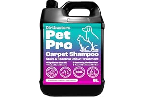 Dirtbusters Pet Pro Solution de shampooing nettoyant en profondeur avec neutraliseur d'odeurs pour enlever l'urine de chien et de chat, solution nettoyante pour tapis et machines à shampooing (5 l)
