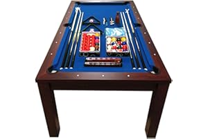 SIMBASHOPPING Mesa de Billar 7 ft con Plan de Cobertura Incluido Carambola Mod. Blue Sky