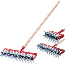 Coltivatore Rotativo MSIUD 2 In 1 - Arieggiatore E Scarificatore Manuale Per Giardino, Con Fresa A Stella