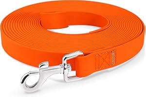 Joytale Correa de Adiestramiento para Perros, 5M 10M 15M 20M Correas Impermeable para Perros Grandes, Pequeños y Medianos, Correa Perro Larga, Naranja 20M