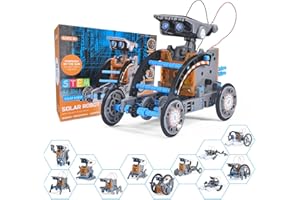Solar Roboter Spielzeug ab 8 Jahre,OMWay 12-in-1 STEM Experimente für Kinder Alter 9 10 11 12,Konstruktionsspielzeug Bausatz,Geschenke Spielzeug für 13 14 Jährige Junge Mädchen, Grau