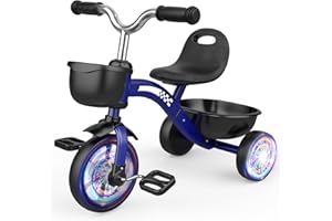 Braxel Tricycle Enfant Bébé évolutif 2-5 Ans, Velo Enfant avec Trois Roues éclairées Cadeau tricycles pour Tout-Petits, Draisienne, Trike Bebe, Capacité de Charge 35 kg, Noir