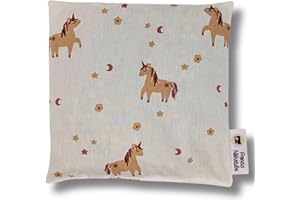 Franzis Nähstube 20x20cm Cuscino Unicorn cherry stone in 100% cotone I Cuscino in ciliegio 20x20 per microonde I Cuscinetto termico, Cuscino in pietra di ciliegio, Cuscino scaldacollo