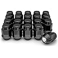 White Knight 1707SBK-20AM Black Chrome M12x1.50 Bulge Acorn Lug Nut, 20 Pack