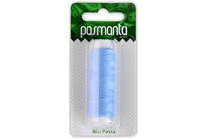 PASMANTA Filo da Cucito PRO Resistente in Poliestere, Tanti Colori, Spolette più Fini, Universale per Cucito a Mano e Macchina da Cucire, Bobina da 200 m - 220yd (5624 - Blu)