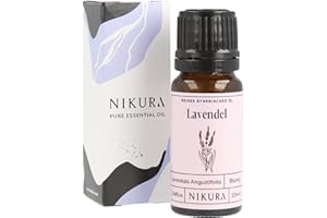 ‎NIKURA Nikura Lavendelöl - 10ml | Ätherisches Öl | 100% reines naturrein Öl | Ätherische Öle für Diffuser, Schlafen, Aromatherapie, Duftlampe | Massage, Seife, Kerzenherstellung