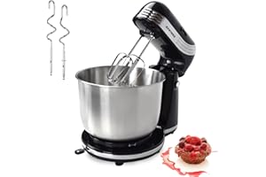 ‎SYNTROX GERMANY Syntrox Germany Küchenmaschine Knetmaschine Rührbesen Knethaken Standmixer KM-250W Delight mit 3 Liter Edelstahlschüssel